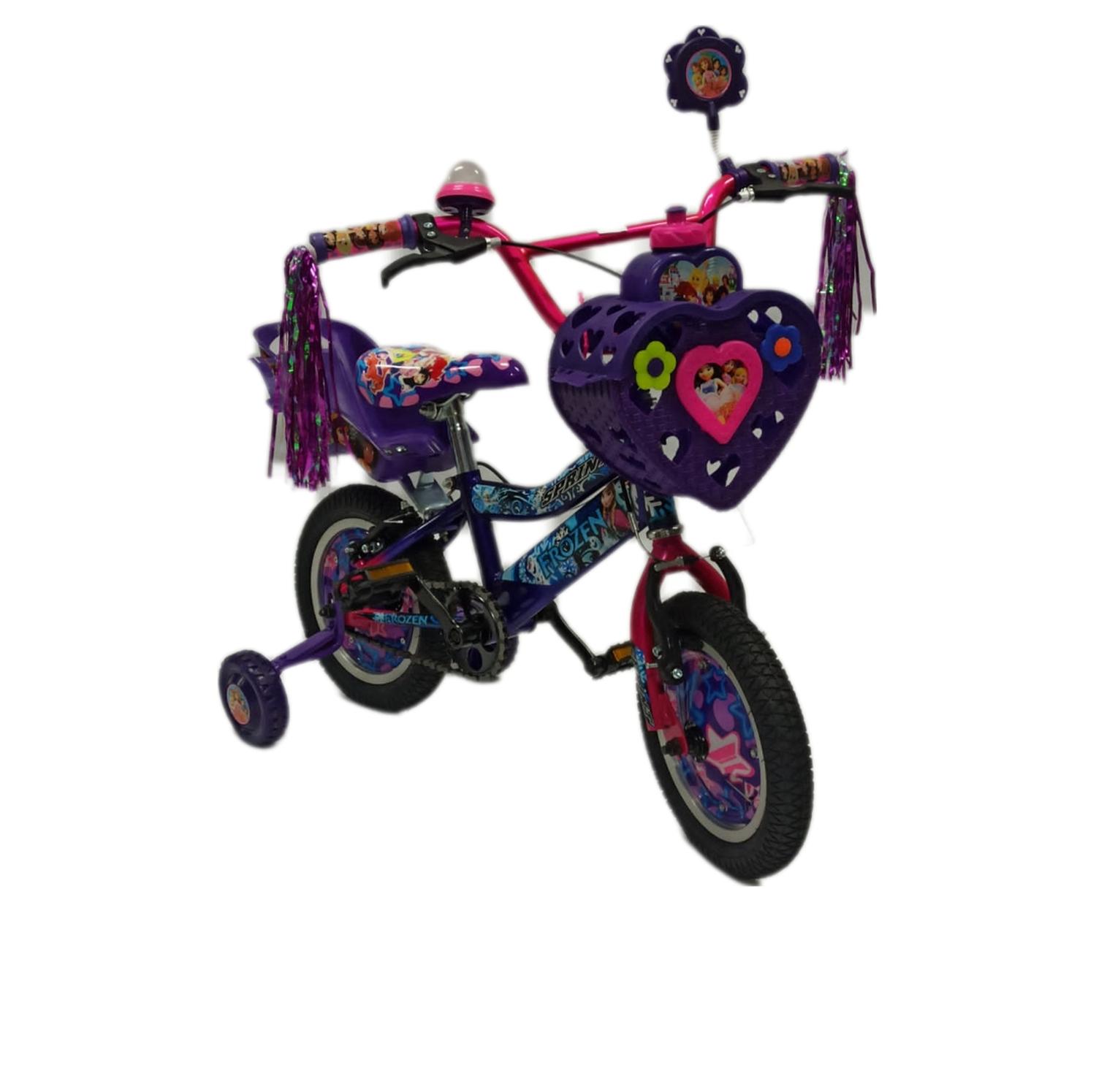 Bicicleta Infantil Con Canasta y Pito Rin 12 Rosada GENERICO